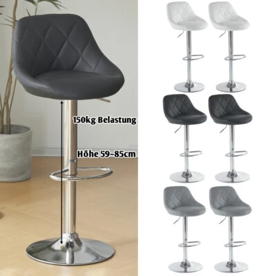 2er Set Barhocker Barstuhl Tresenhocker Küchenhocker Drehhocker mit Fußstütze - Bild 1 von 4
