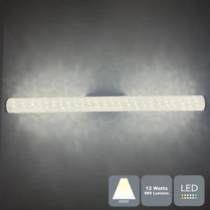  Moderno espejo de luz de techo de cristal triturado LED blanco fresco, IP44 - Imagen 1 de 2