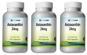 Astaxanthin 24mg Capsules - Peanut-Free - 60-360 Ct - 1-3 Pack Bulk - Picture 1 of 13