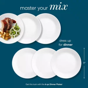Corelle Winter Frost White 10.25" Dinner Plate, Set of 6 - Picture 1 of 2