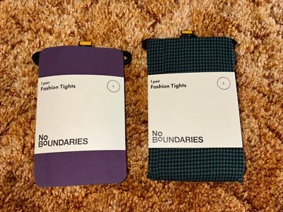 Conjunto de 2 collants femininos da moda sem limites ametista e quadriculado preto/verde tamanho G - Imagem 1 de 4