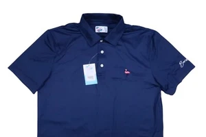 NEU MIT ETIKETT BERMIES PERFORMANCE POLO FLAMINGO HERREN SMALL LISLE JERSEY STRETCH MARINEBLAU - Bild 1 von 9