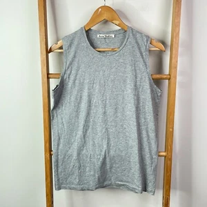 Acne Studios Bye C Base Tank Top Womens Large Grey Cotton Sleeveless Crew Neck - Picture 1 of 10