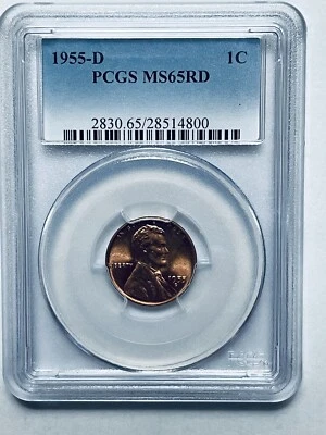 1955-D Lincoln Wheat Reverse Cent PCGS MS65RD - Image 1 of 4