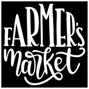 FARMER'S MARKET CUSTOM 8" CRAFT GLASS BLOCK VINYL DECAL PRIMITIVE DECOR DIY - Picture 1 of 5