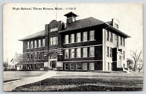 Three Rivers Michigan~High School~Front & Side Entrances~House~1910 CR Childs  - Picture 1 of 2