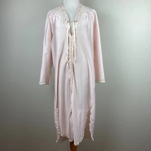 Christian Dior Lingerie Nightgown M Pink Satin Lace Embroidery Rosettes Vintage - Picture 1 of 12