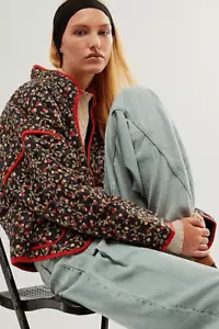 Free People Chloe Jacket Quilted Cherry Combo Medium M NWT - Picture 1 of 5