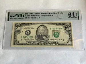 $50 1990 FRN New York Fr2124-B (BB Block) - Picture 1 of 2