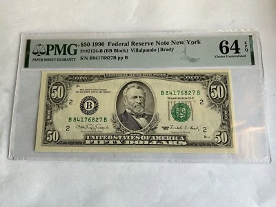 $50 1990 FRN New York Fr2124-B (BB Block) - Image 1 of 2