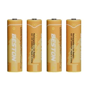 4 Pile Batterie Stilo al Litio AA BESTON Ricaricabili 3600mWh 1.5V Lunga Durata - Foto 1 di 4