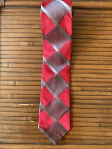 Corbata de seda clásica roja y gris Ted Baker para hombre - Imagen 1 de 4