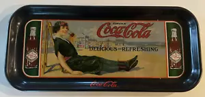 Vintage - Coca Cola Tray 'Drink Coca Cola Delicious and Refreshing' 19 x 8.5 in. - Picture 1 of 8