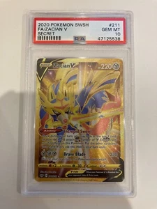 PSA 10 GEM MINT Full Art Secret Rare Zacian V - Sword & Shield 211/202 - Bild 1 von 2