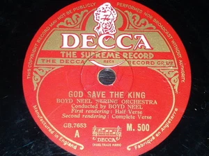 JAZZ 78 rpm RECORD Decca BOYD NEEL STRING ORCHESTRA God save the King - Picture 1 of 2