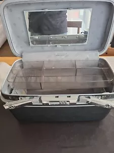 Samsonite Vanity Case Hard Shell Beauty Makeup Travel Retro - Black. - Picture 1 of 6