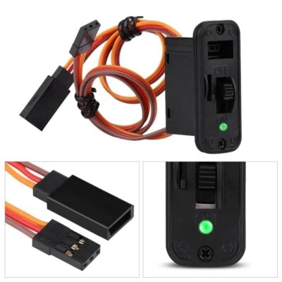 2 x Stück RC-Schalter mit LED, verbinder, JR-Stecker, Ein-Ausschalter RC, Auto - Bild 1 von 4