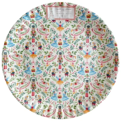 "Nuevo Plato Bandeja Redonda para Servir Melamina Ballet Cascanueces Navidad 16"" - RARO" Foto 1 de 2