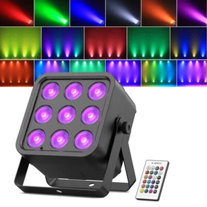 RGBWA+UV 9LED Par Light DMX512 Stage Lighting Disco for DJ Party Effect Light - Picture 1 of 8