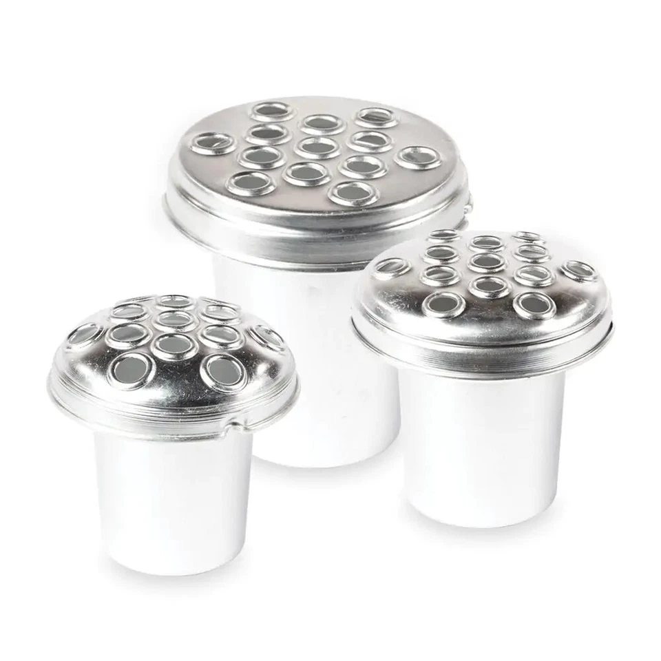 Grave Vase Container Silver Aluminium Grave Pot Insert Available in 3 Sizes - Image 1 of 1