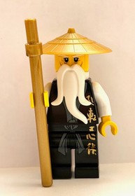 Lego New Ninjago Sensei Wu Minifigure w/golden hat golden staff 2507 2521 2255