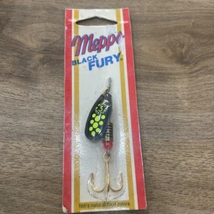NEU Mepps Black Fury Spinner Aglia Chartreuse Dot 1/4 oz BF3 CH Treble - Bild 1 von 4