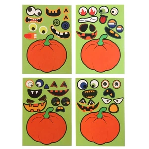  16 Sheets Pumpkin Sticker Halloween Party Supplies Bag Fillers Stickers - Picture 1 of 12