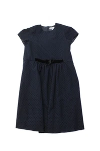 Tartine et Chocolat Girla Polka Dot Round Neck Short Sleeve Dress Navy Size 10A - Picture 1 of 4
