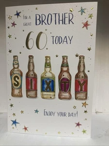 Brother 60th Birthday Greeting Card (medium) - Picture 1 of 4
