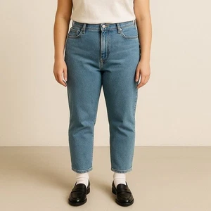 Everlane Jeans Damen Blau The Curvy Cheeky Jean Stretch Denim Mom Jeans 33 Crop - Bild 1 von 8