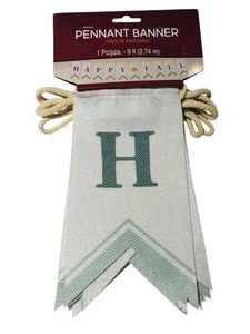 Happy Fall Banner Pumpkin Burlap Pennant Flag Sign Autumn Thanksgiving Decor NEW - Picture 1 of 5
