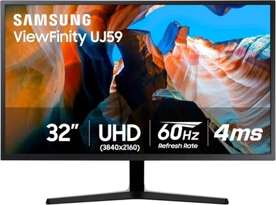 Samsung 32" ViewFinity UJ59 4K UHD AMD FreeSync Monitor 4ms 60Hz U32J590UQN - Image 1 of 4
