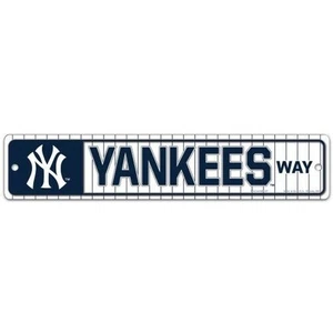NEW YORK YANKEES WAY ~ MLB Team Logo 3.75 x 19 Wall Display Street Sign Decor - Picture 1 of 1