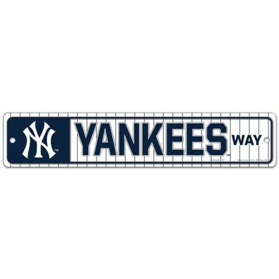 NEW YORK YANKEES WAY ~ MLB Team Logo 3.75 x 19 Wall Display Street Sign Decor - Image 1 of 1