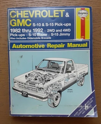 1982-1992 Haynes #831 CHEVROLET GMC S-10 S-15 PICK-UPS Manual de Reparo - Imagem 1 de 4