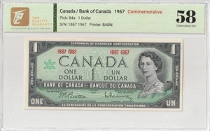 1967 Canada 1 Dollar Commemorative Pick#84a 58 Choice About UNC - Picture 1 of 2