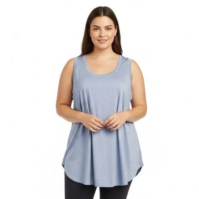 Camiseta sin mangas RBX Active para mujer 3X azul jaspeado entrenamiento atlético nueva Foto 1 de 4