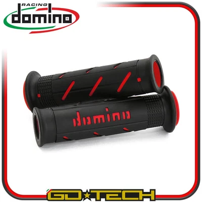 MANOPOLE DOMINO A250 MOTO SCOOTER STRADALI Nero Rosso ON ROAD RACING Forate - Immagine 1 di 4