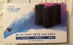 Linksys Velop AC6600 Tri-Band Whole Home Wi-Fi System (3-Pack) WHW0303B BLACK - Picture 1 of 5