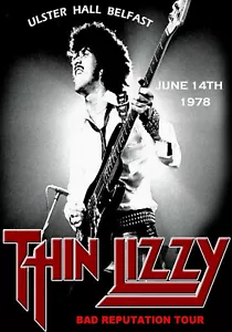 Thin Lizzy Ulster Hall Belfast 1978 Concert Poster Repo - Foto 1 di 1