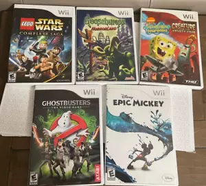 Set (5) Wii-Spiele - Ghostbusters, SpongeBob, Mickey, Star Wars & Gänsehaut - Bild 1 von 8