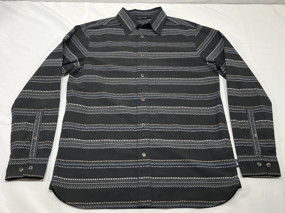 The North Face Medium Men Multicolor Black Striped Long Sleeve Button Down Shirt - Image 1 of 4