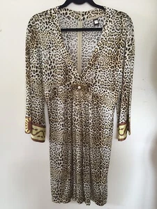 CLASSIC ROBERTO CAVALLI ANIMAL PRINT SEXY COCKTAIL PARTY DRESS SIZE UK 12 US8 - Picture 1 of 4