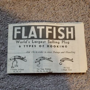 OLD FISHERMAN FLATFISH FISHING LURES BROCHURE INSTRUCTIONS HELIN TACKLE CO #3 - Picture 1 of 4