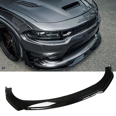 For 2015-22 Dodge Charger SRT Hellcat Scat Pack gloss Black Front Bumper Lip Kit Foto 1 de 4