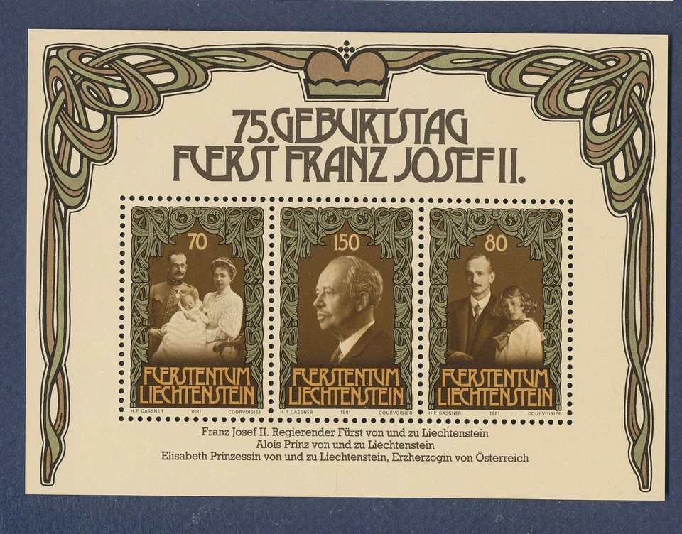 LIECHTENSTEIN - Michel BL 11 - MNH S/S - Príncipe Franz Josef - --a - Imagem 1 de 1