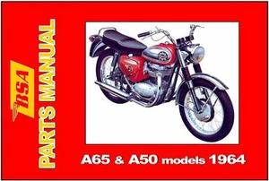 BSA Parts Manual A65 and A50 Models 1964 Replacement Spares Catalog List - Picture 1 of 3