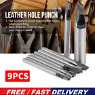 9pcs/lot Steel Hollow Punch Set DIY Tool Gasket Belt Hole Punching Leather Craft