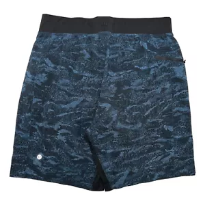 Lululemon große Herrenshorts Laufen Training Kordelzug blau schwarz Shorts Taschen - Bild 1 von 9