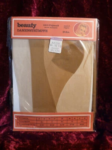 Nylons Strapsstrümpfe Perlonstrümpfe GR.10,5 mandel vintage Strümpfe - Bild 1 von 5